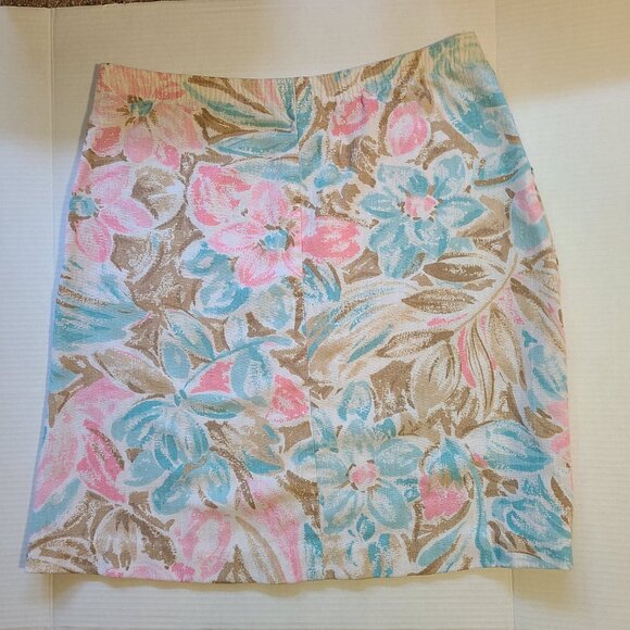 Y2K Floral Pastel Skirt w/ Pockets Separate Scene Blue/Pink/Tan Size L See Notes - Picture 6 of 6